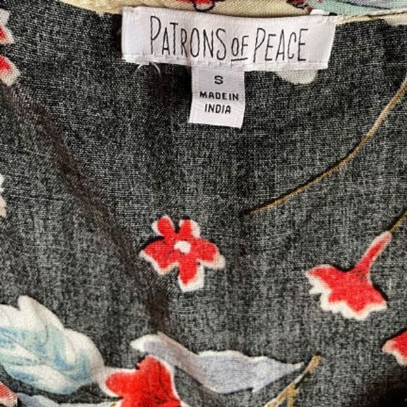 Patrons Of Peace Boho Blue Cream Floral Dress Size S - Picture 7 of 10